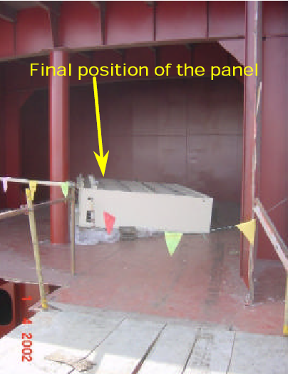 Final position of the panel