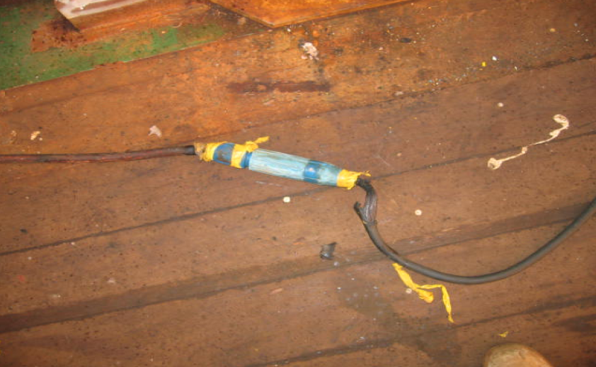 Figure 3 - Welding cable found to be smouldering