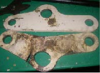 Worn davit tilt plate and parts