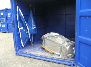 Heavy and valuable motor left unsecured for transit