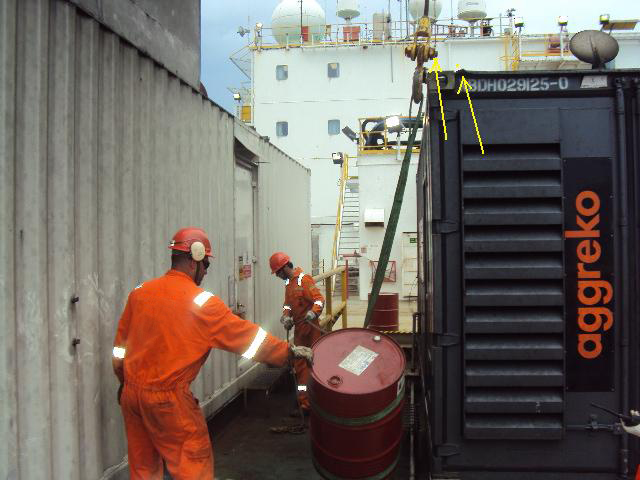 Area where oil drums were being moved