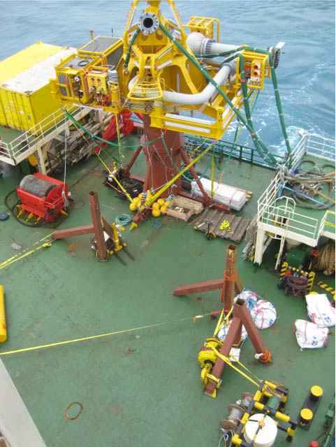 Landing area seen from above (circled)