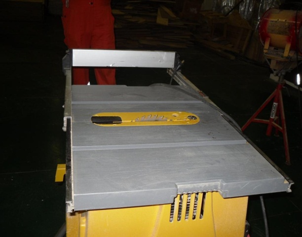 Unguarded bench saw