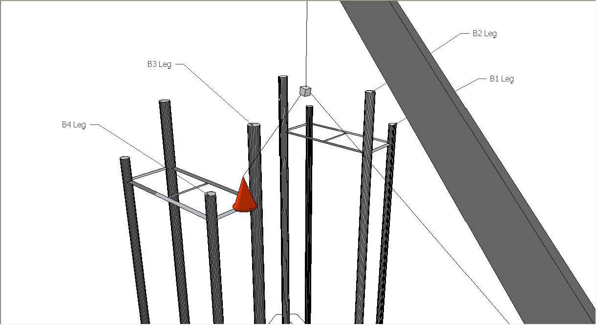 Basket landed between B3 and B4 transition piece to pick up two persons