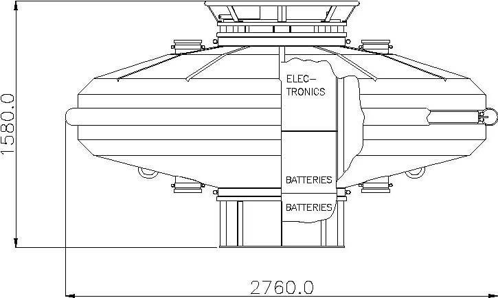 Line drawing of metocean buoy