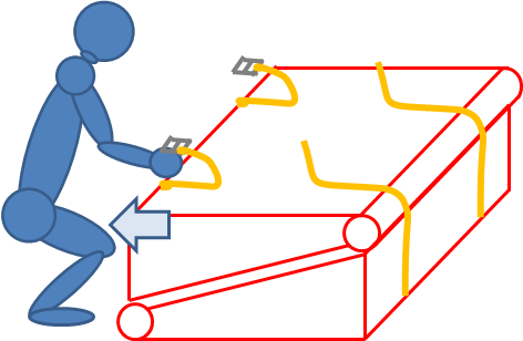 Position of worker as upper element started to move