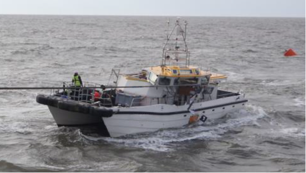 CTV caught by wire under tension, and damage to wheelhouse