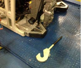 ROV hook on floor of ROV hangar